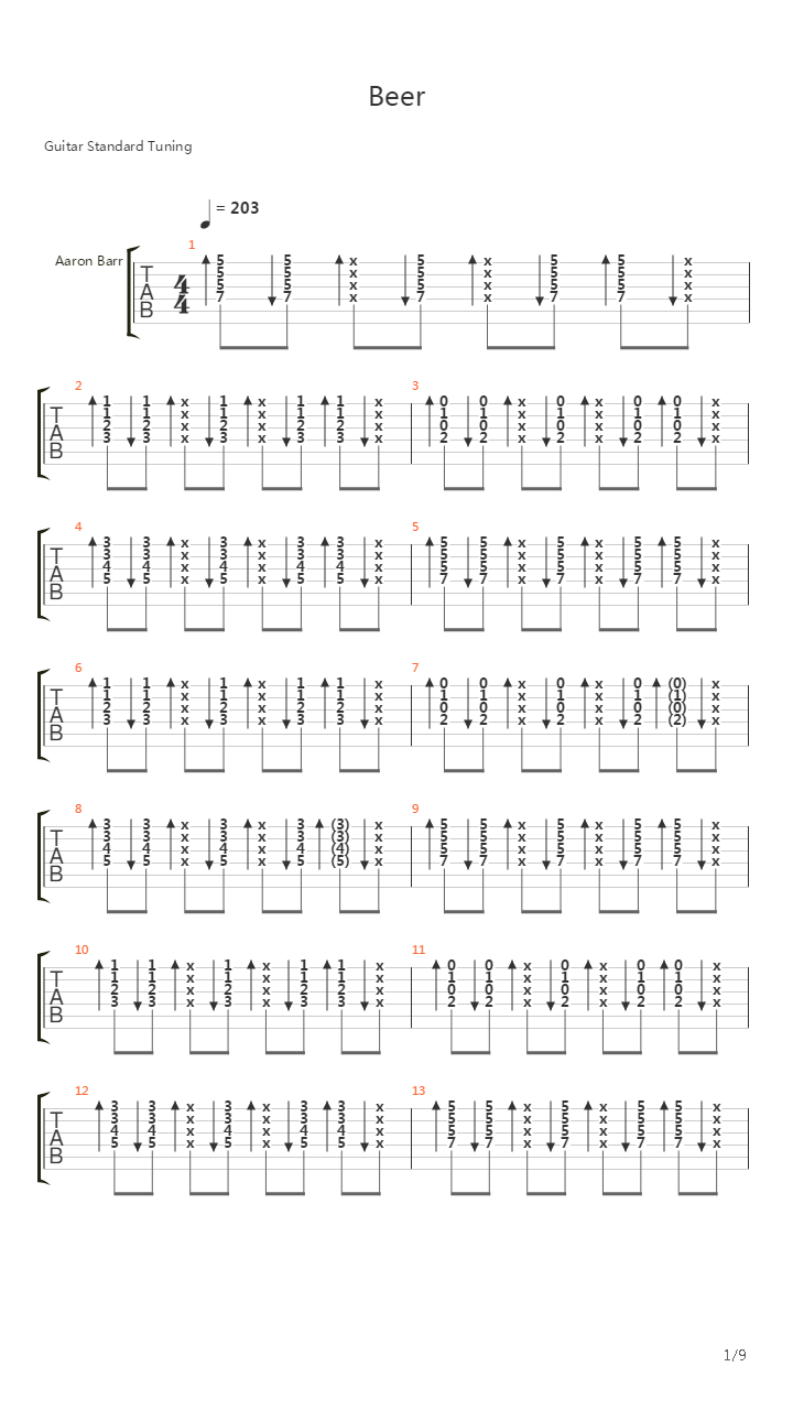 Beer吉他谱