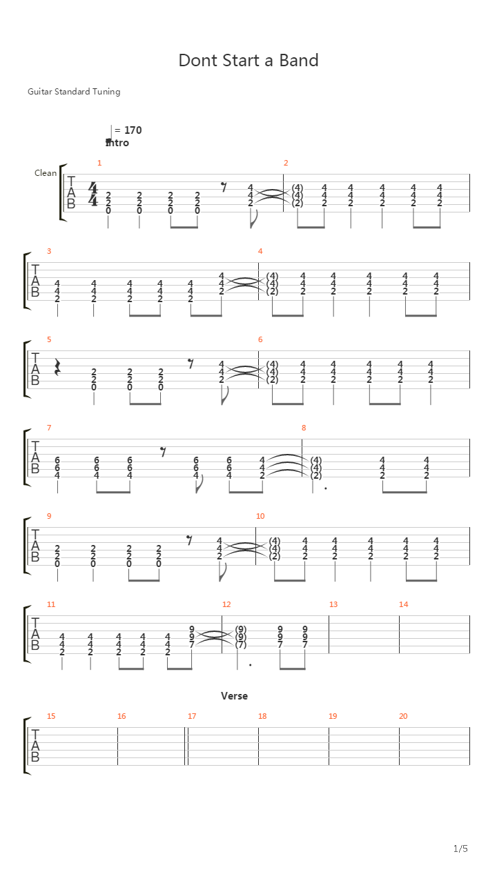 Don Start A Band吉他谱