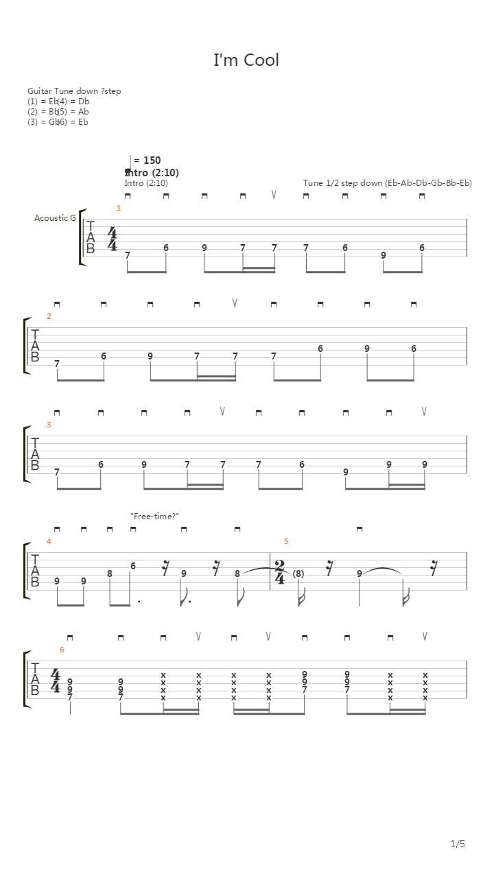 Im Cool吉他谱