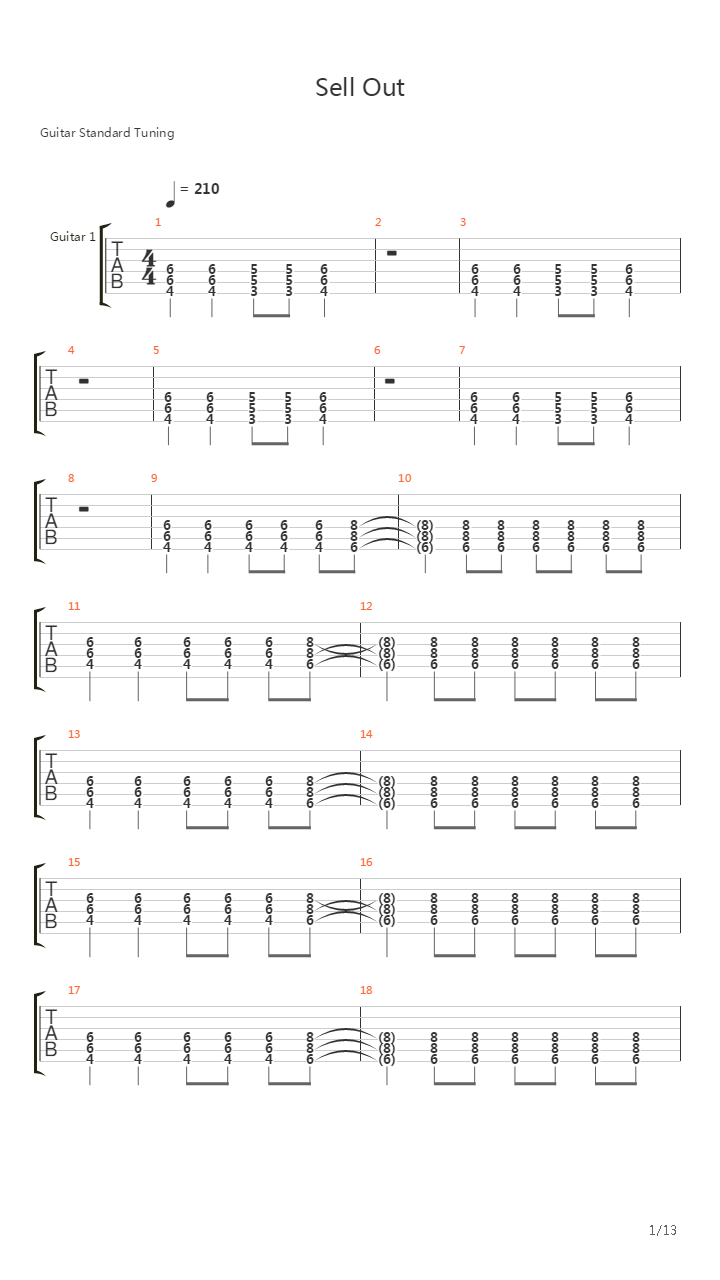 Sell Out吉他谱