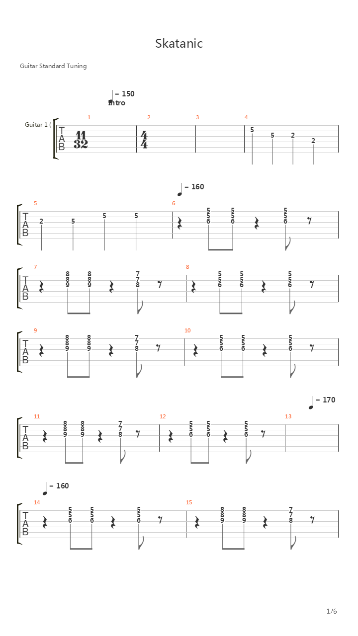 Skatanic吉他谱