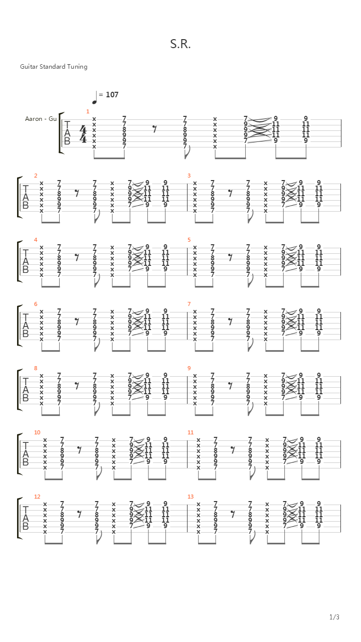 Sr吉他谱