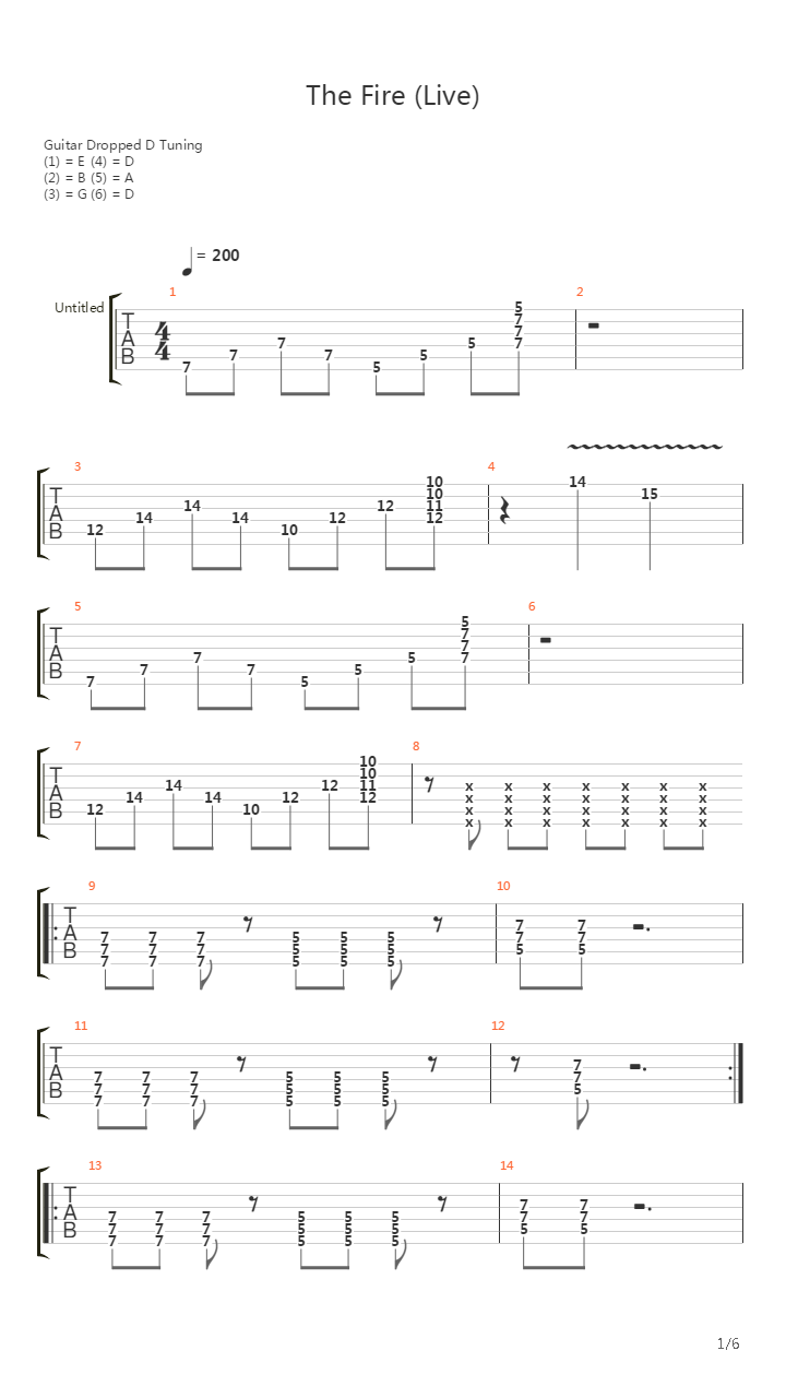 The Fire吉他谱