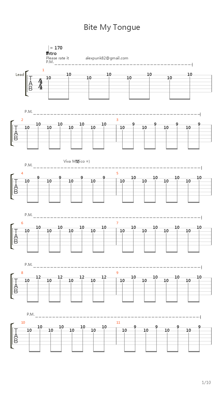 Bite My Tongue吉他谱
