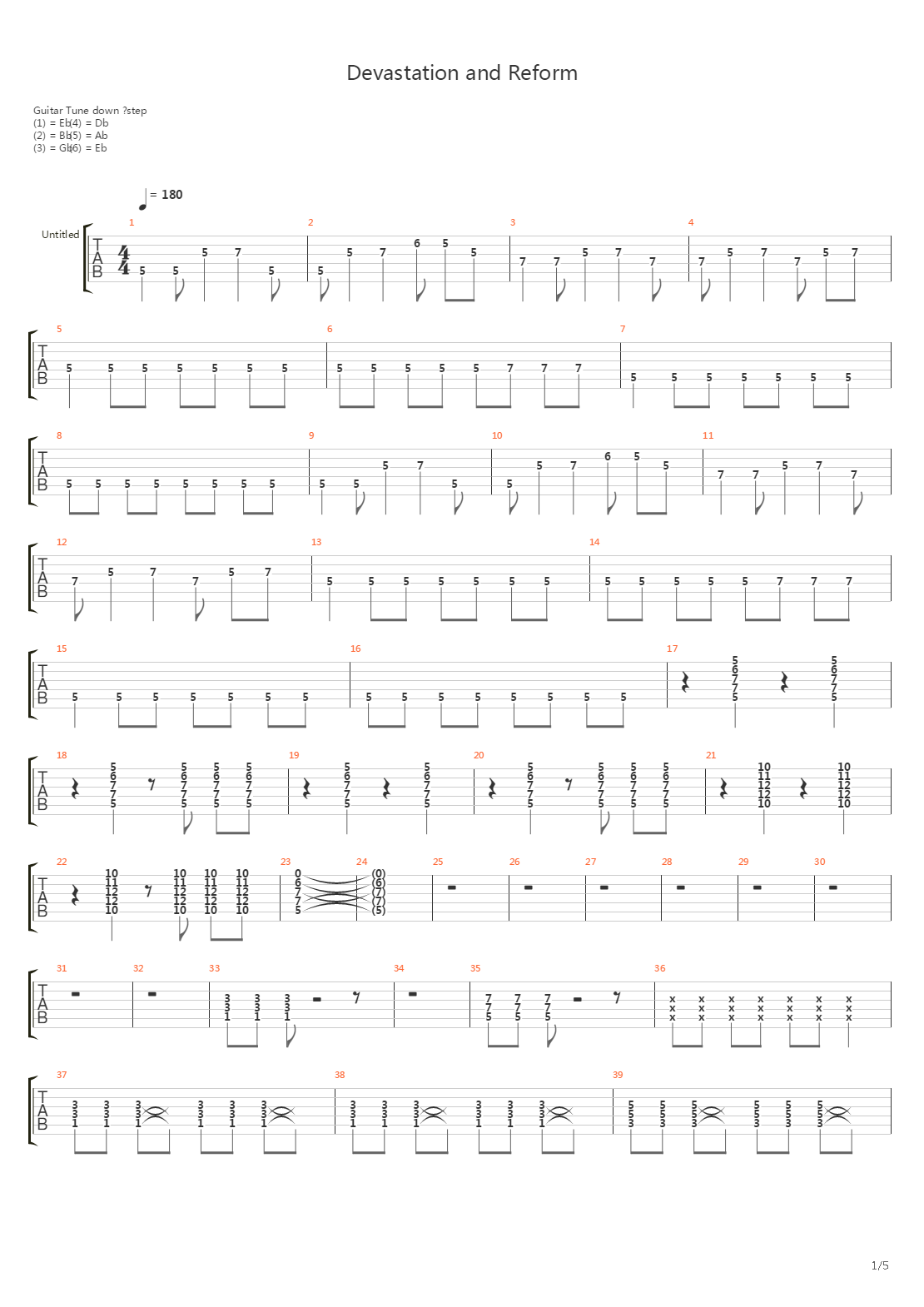 Devastation And Reform吉他谱