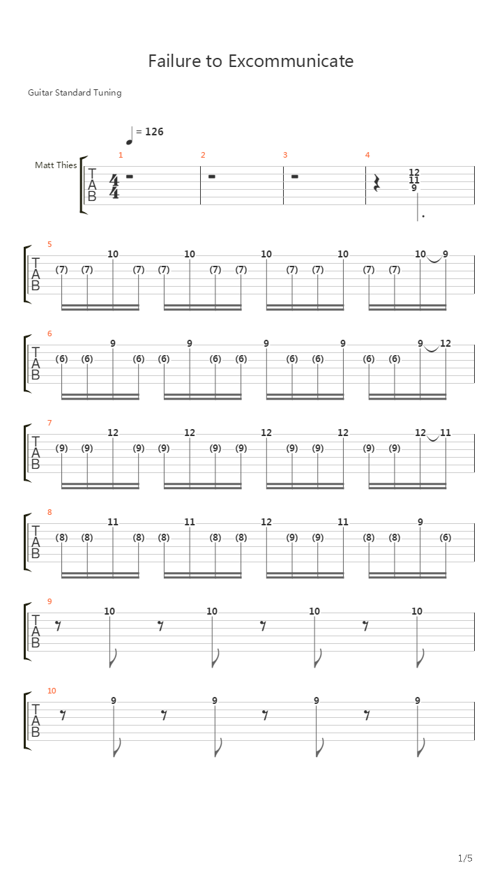Failure To Excommunicate吉他谱