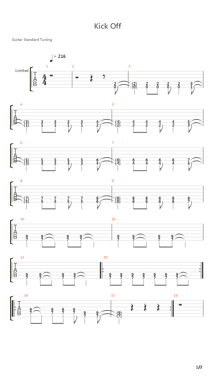 Kick Off吉他谱