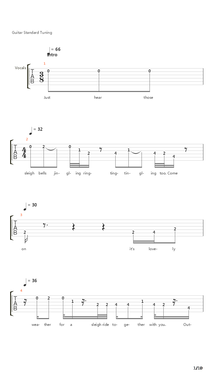 Sleigh Ride吉他谱
