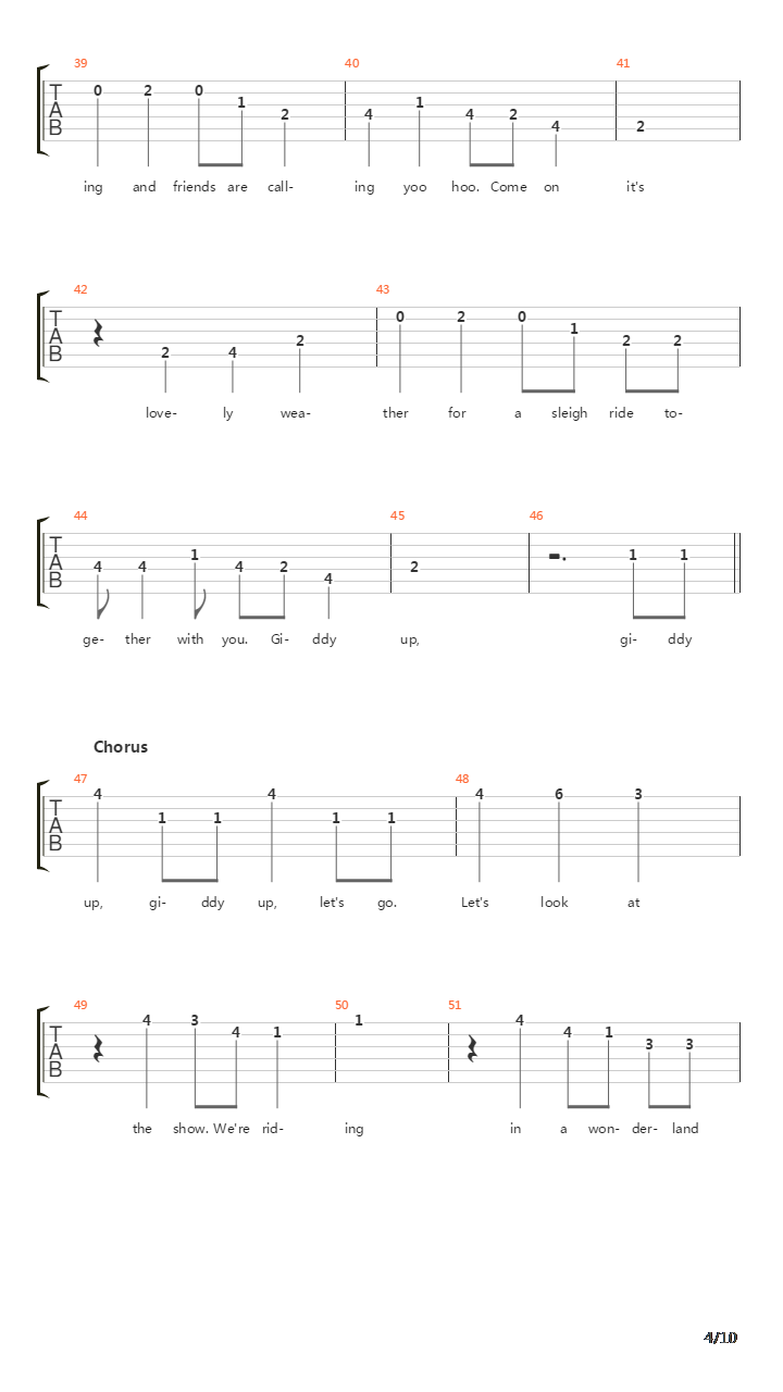 Sleigh Ride吉他谱