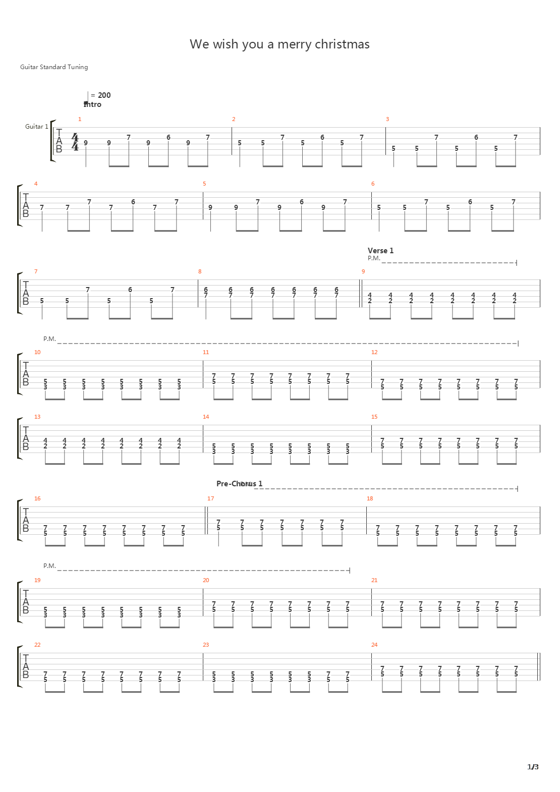 We Wish You A Merry Christmas吉他谱