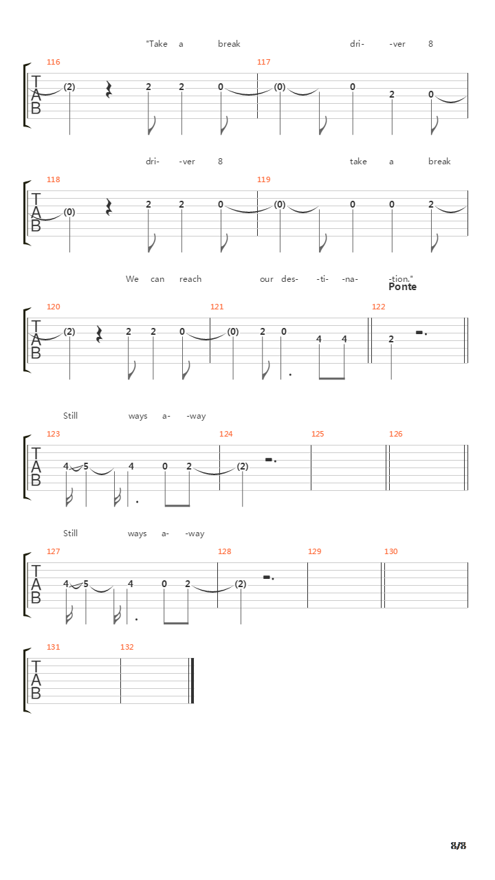 Driver 8吉他谱