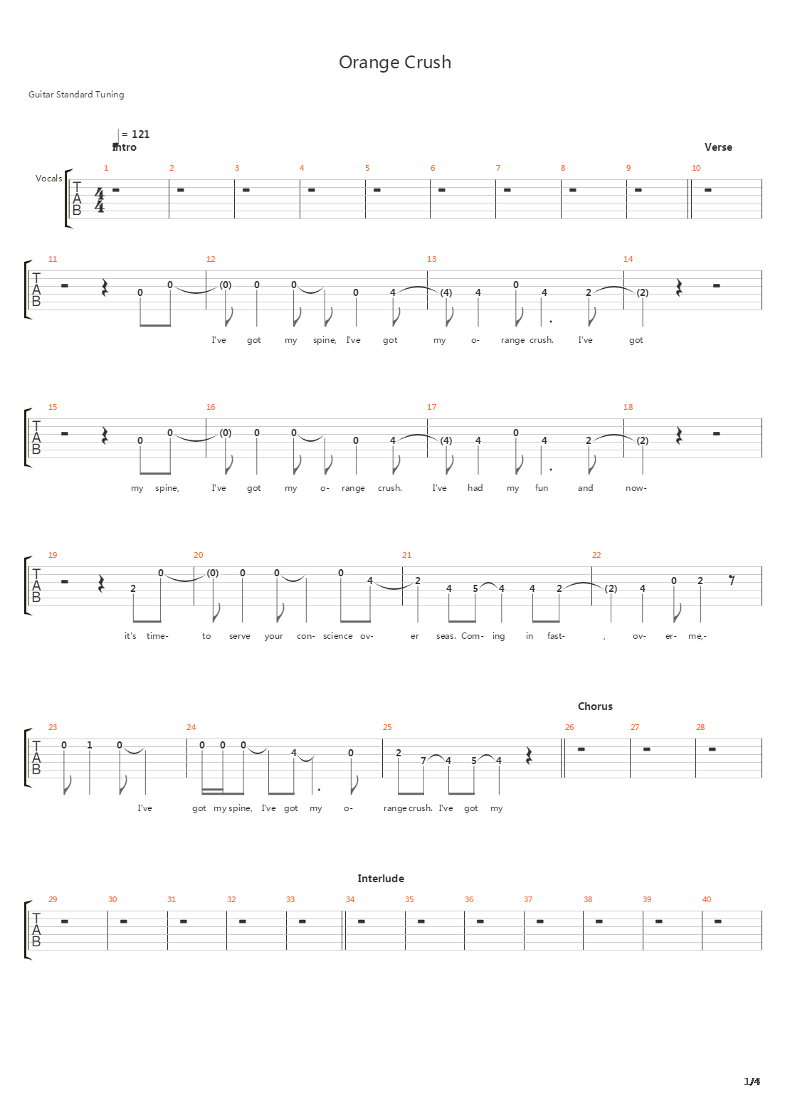 Orange Crush吉他谱