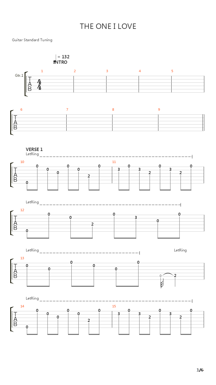 The One I Love吉他谱