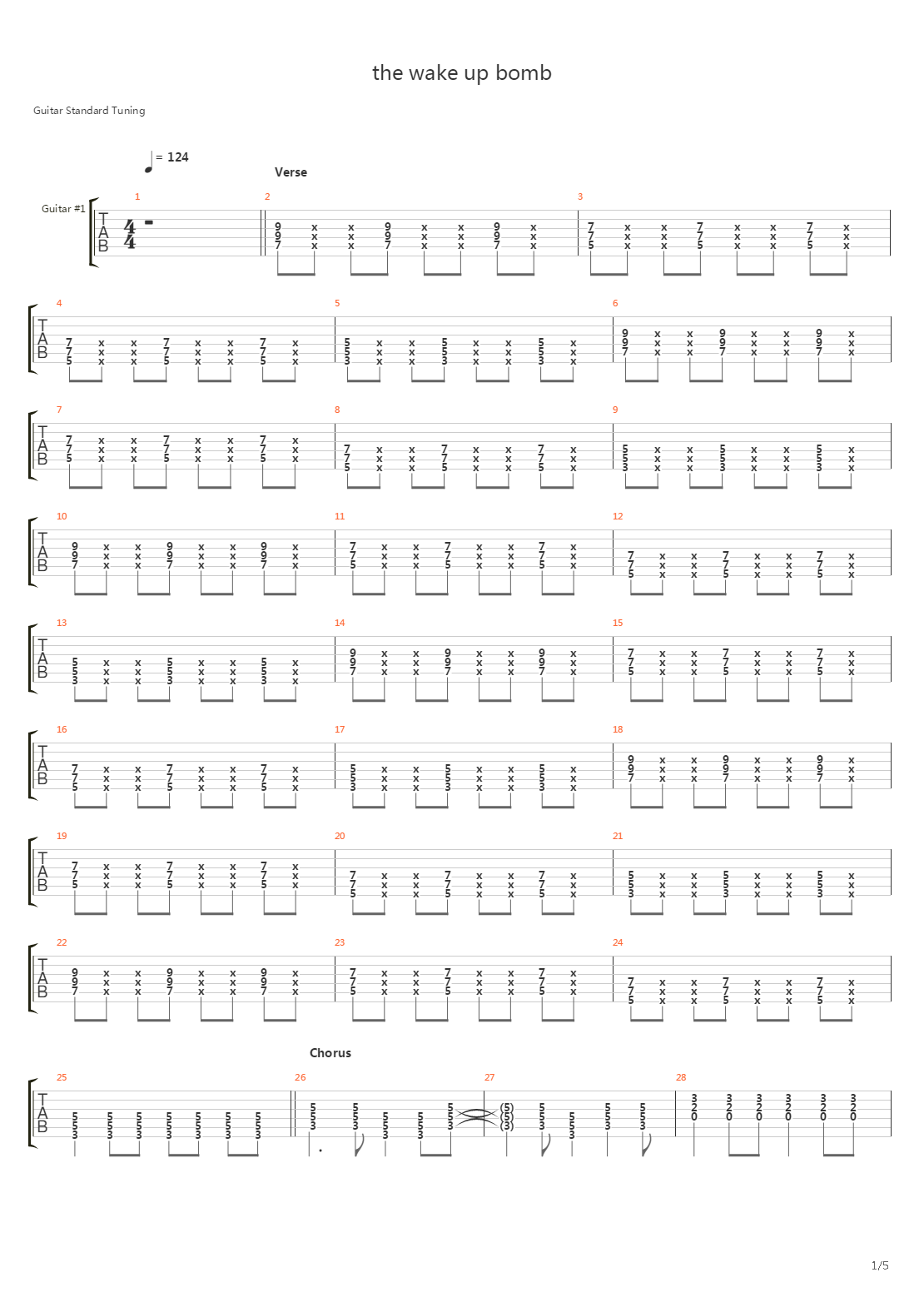 The Wake Up Bomb吉他谱
