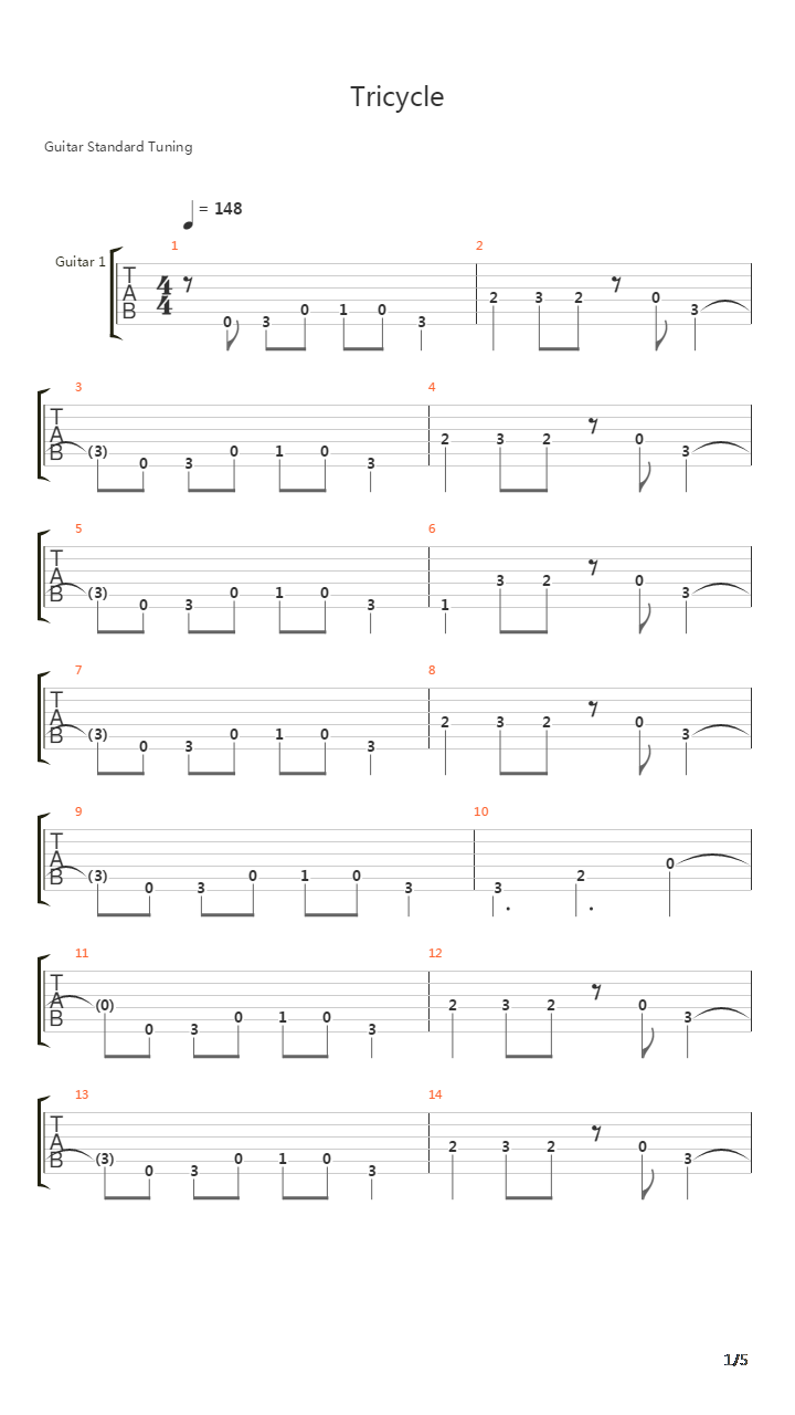 Tricycle吉他谱