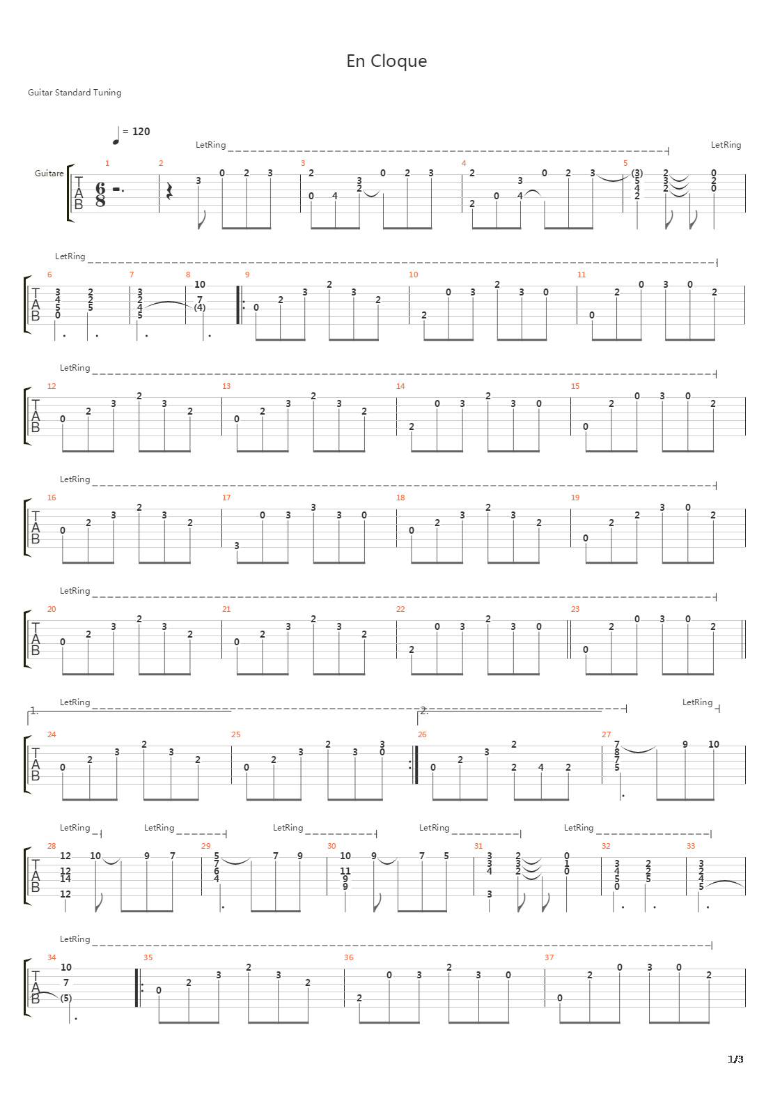 En Cloque吉他谱
