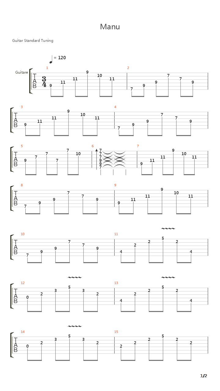 Manu吉他谱