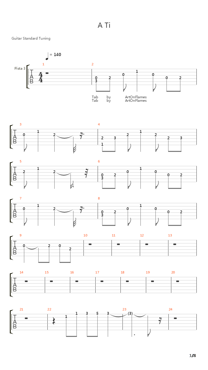 A Ti吉他谱