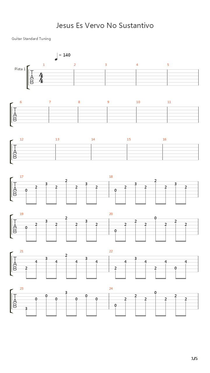 Jesus Verbo No Sustantivo吉他谱