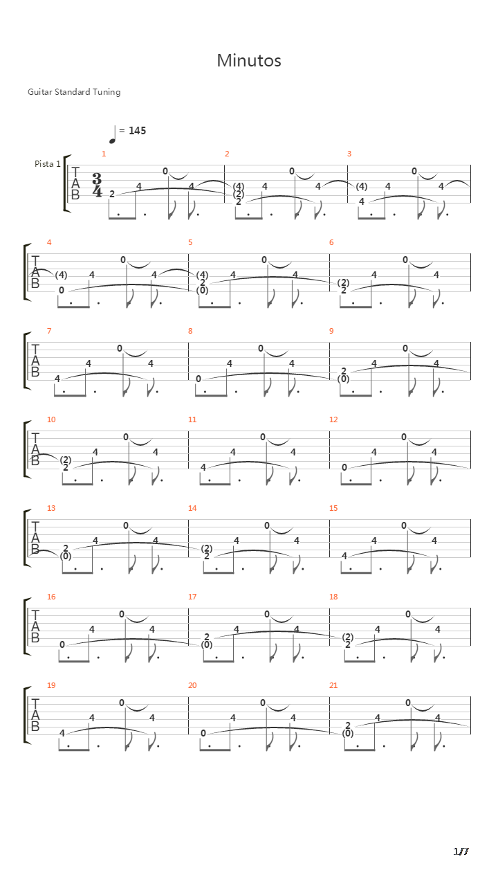 Minutos吉他谱