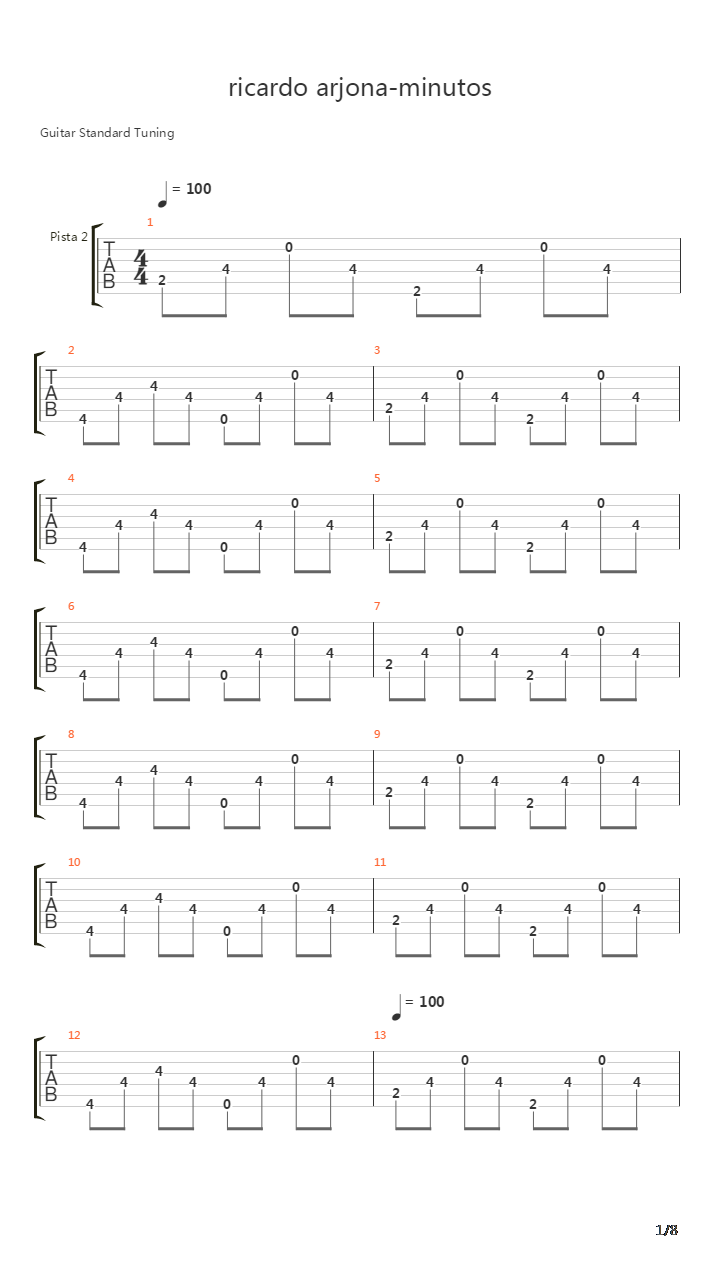 Minutos吉他谱