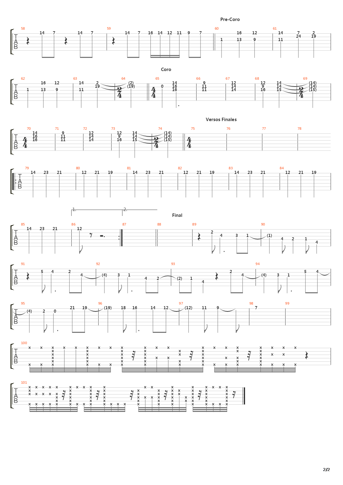 Minutos吉他谱