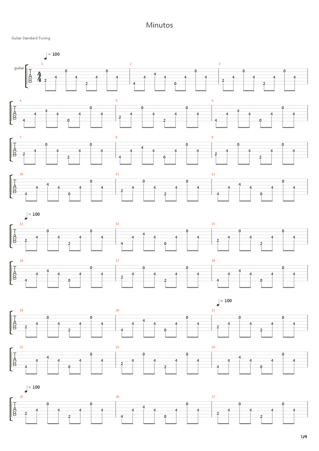 Minutos吉他谱