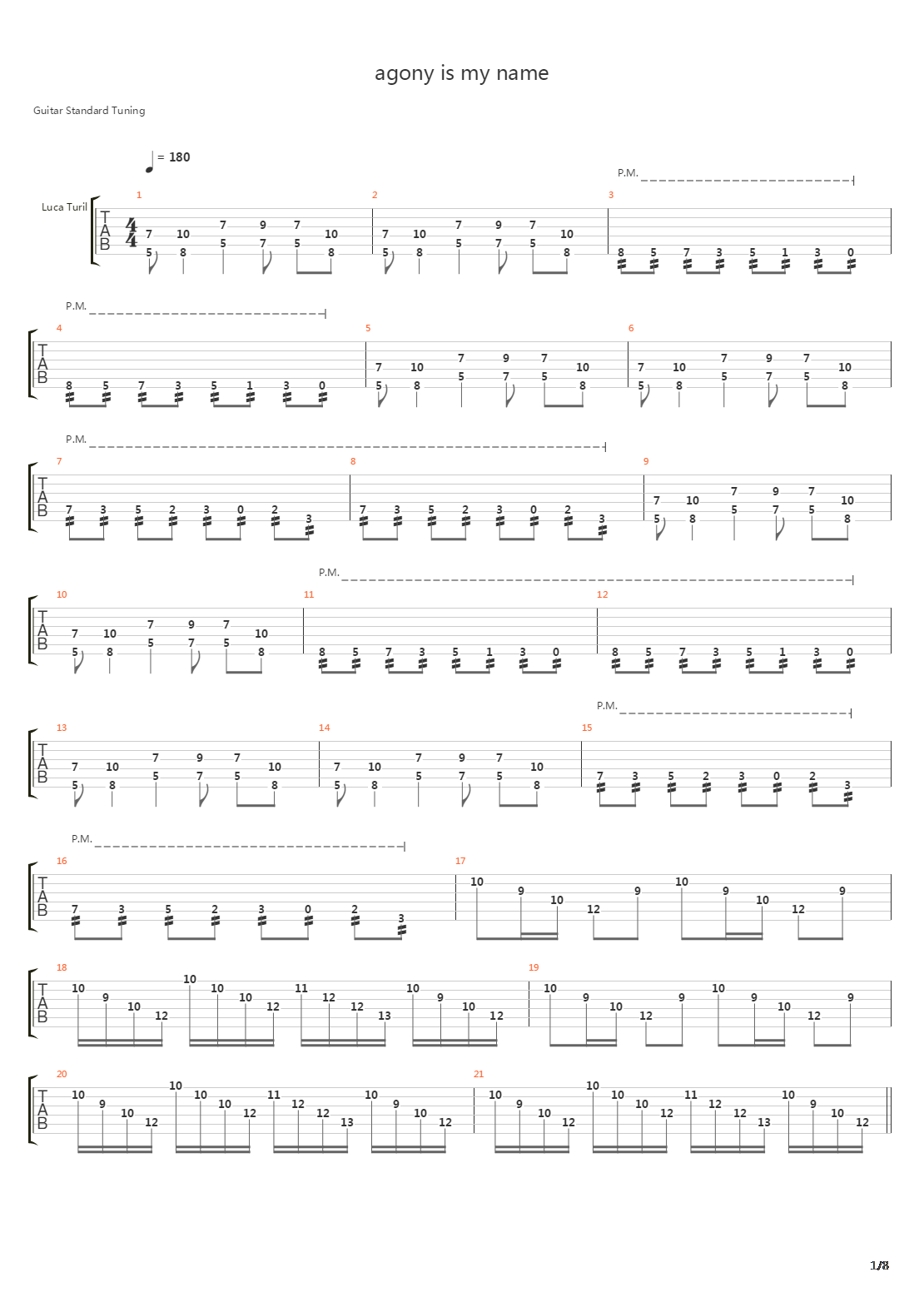 Agony Is My Name吉他谱