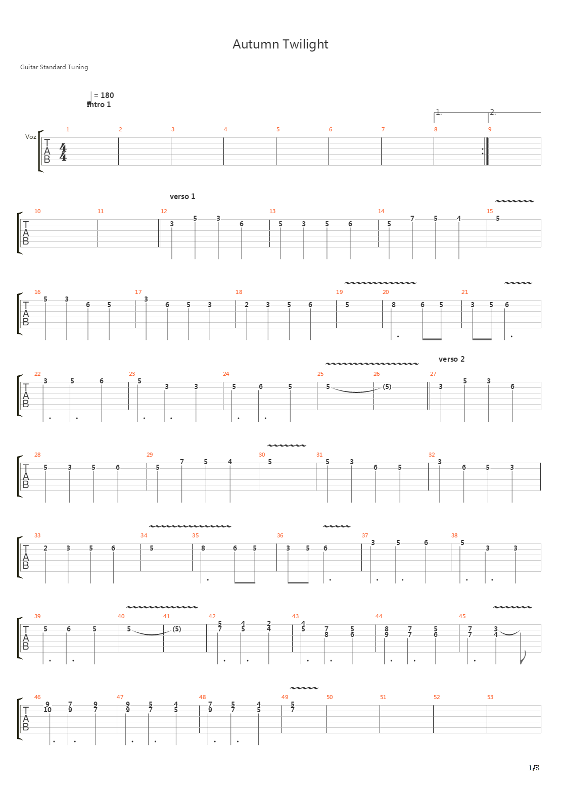 Autumn Twilight吉他谱
