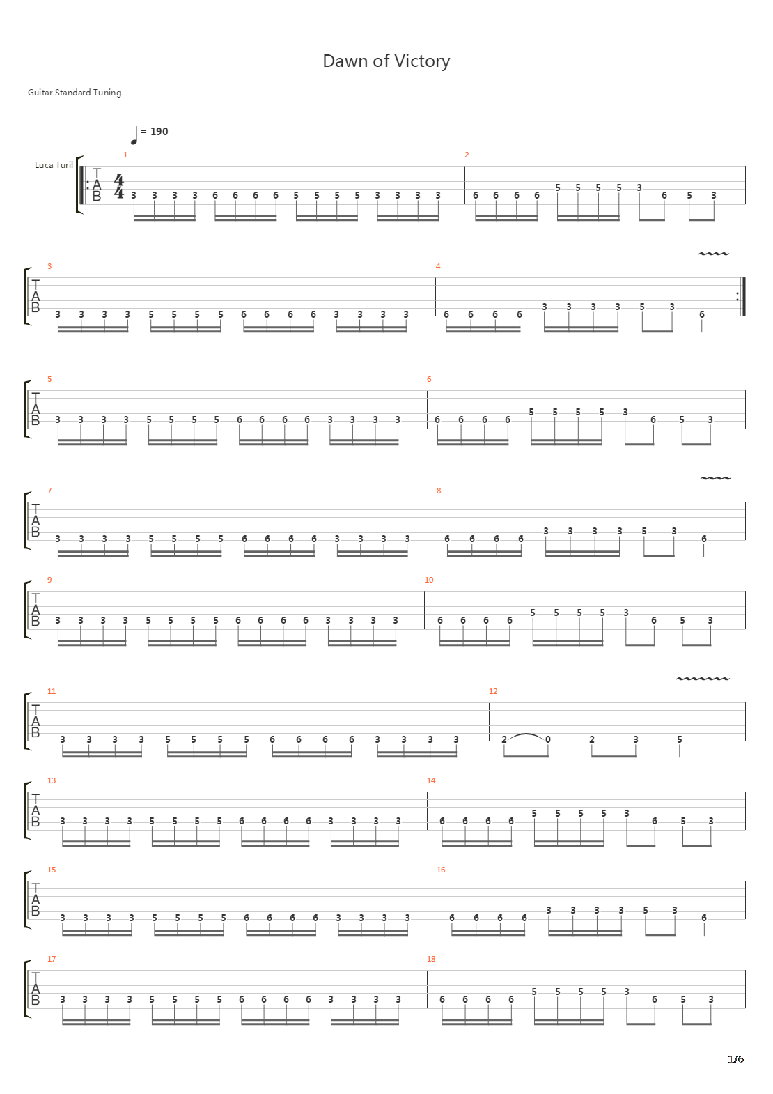 Dawn Of Victory吉他谱