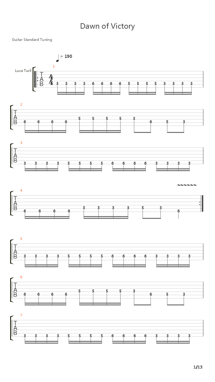 Dawn Of Victory吉他谱