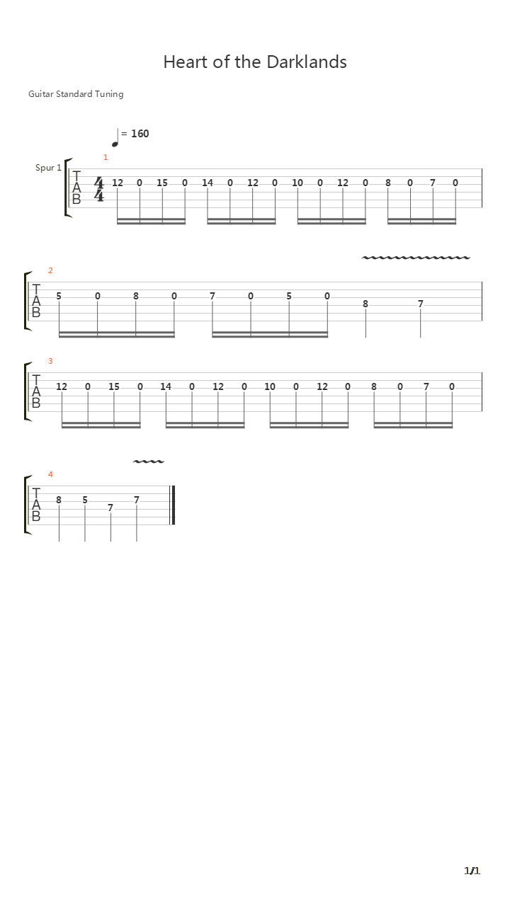 Heart Of The Darklands吉他谱