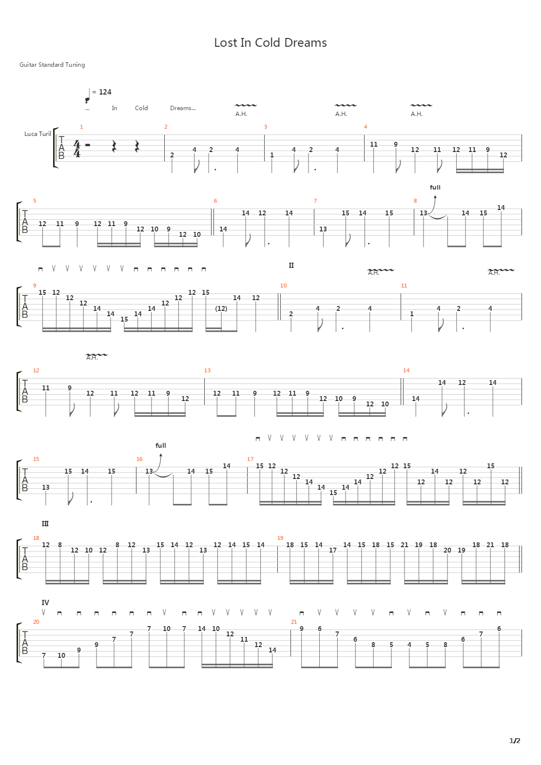 Lost In Cold Dreams吉他谱