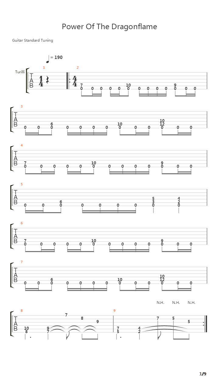 Power Of The Dragonflame吉他谱