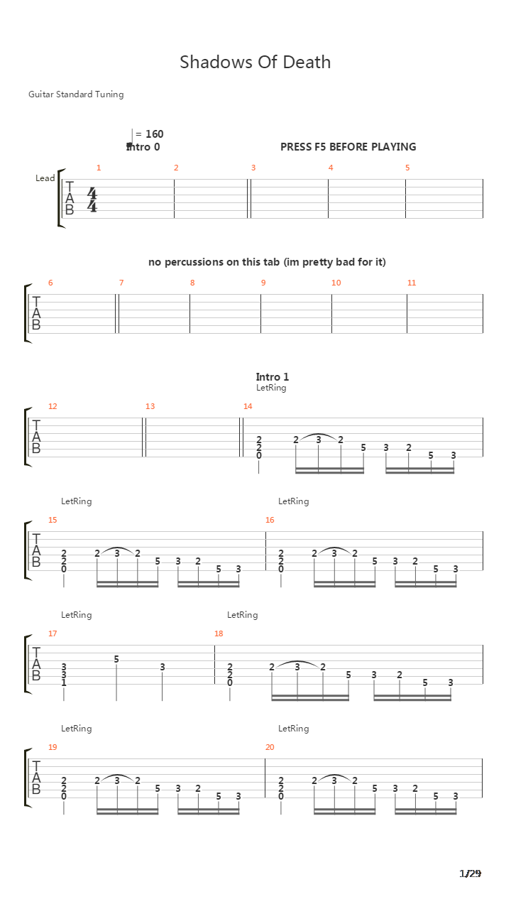 Shadows Of Death吉他谱