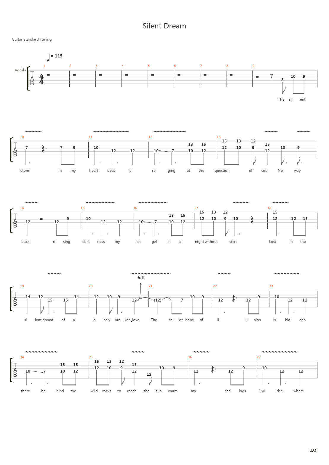Silent Dream吉他谱