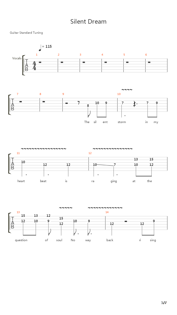Silent Dream吉他谱