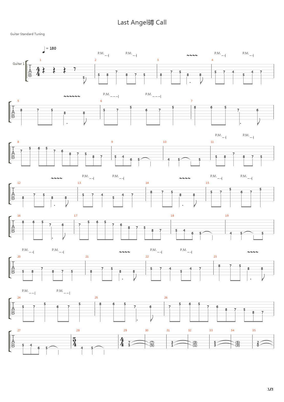The Last Angels Call吉他谱