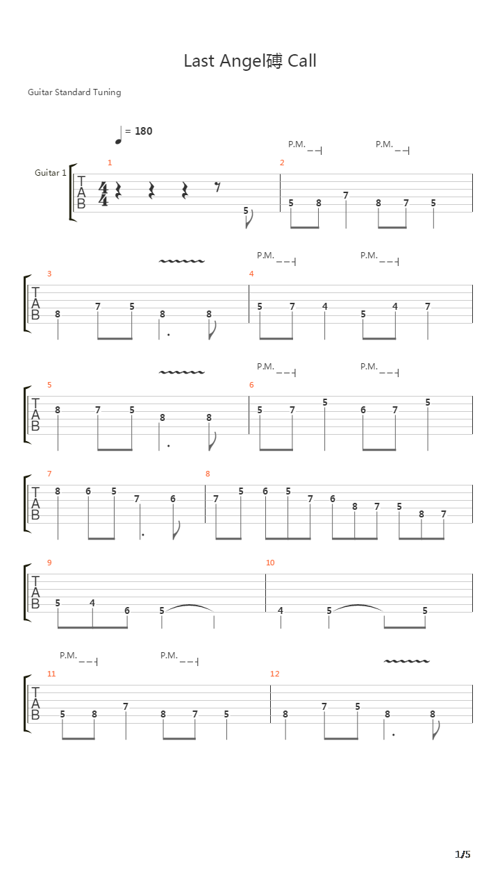 The Last Angels Call吉他谱