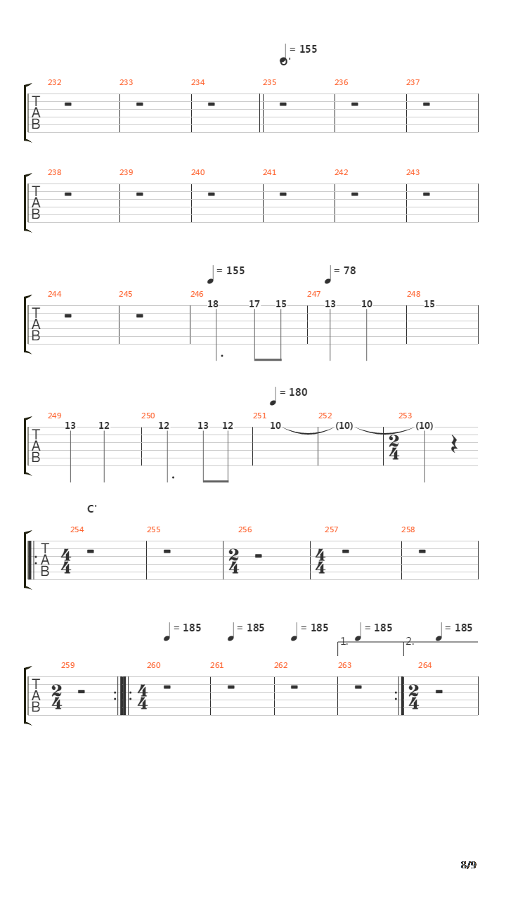 The Mighty Ride Of The Firelord吉他谱