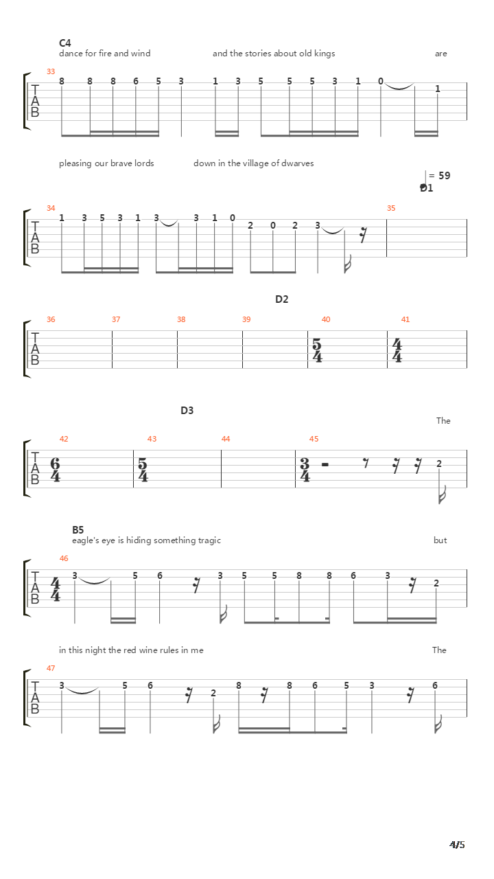 The Village Of Dwarves吉他谱