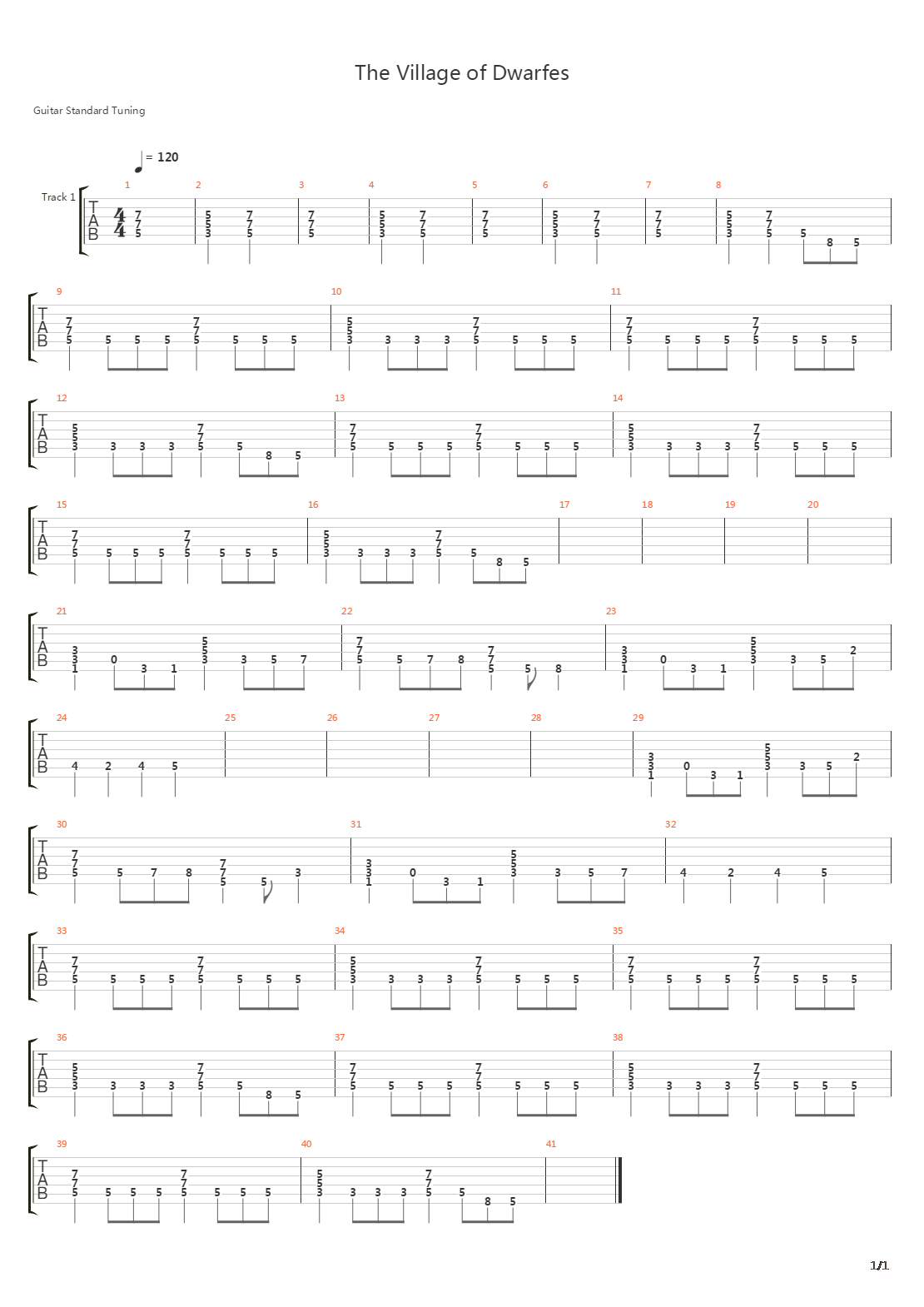 The Village Of Dwarves吉他谱