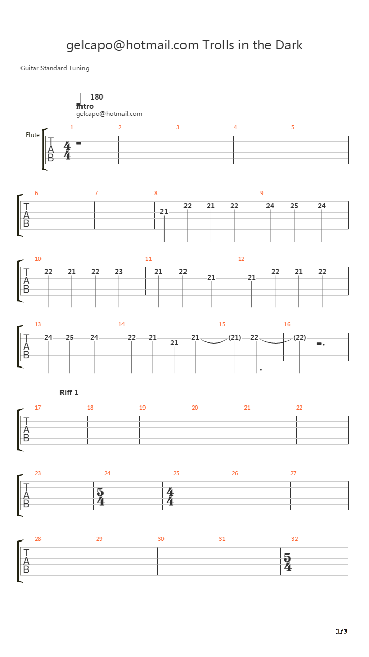 Trolls In The Dark吉他谱