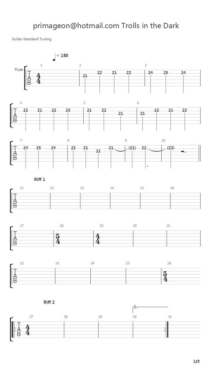 Trolls In The Dark吉他谱