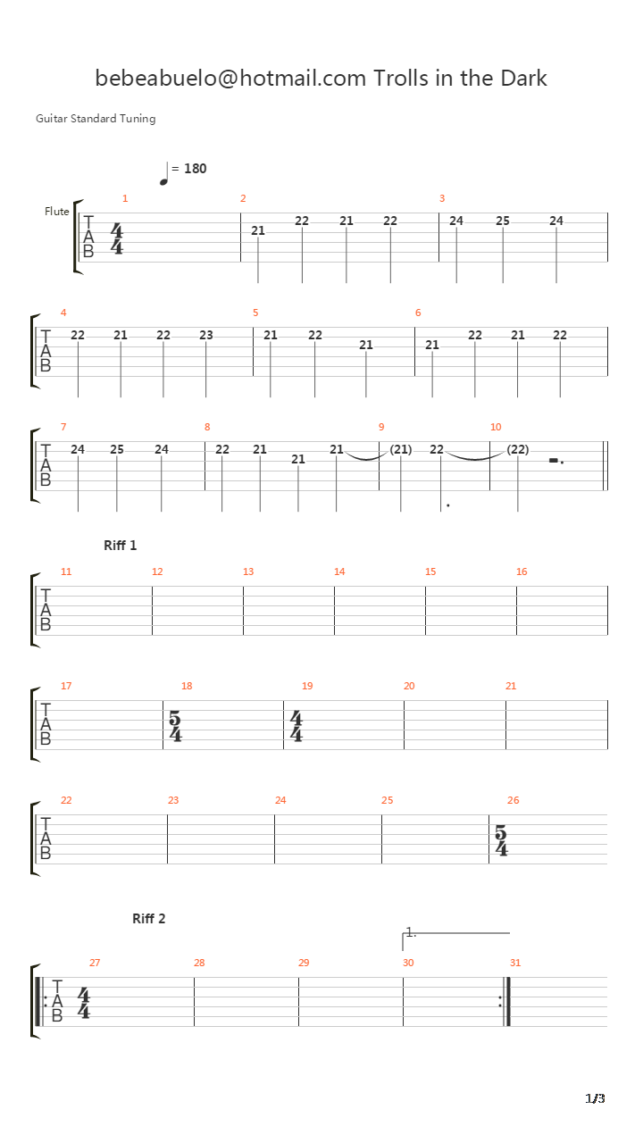Trolls In The Dark吉他谱