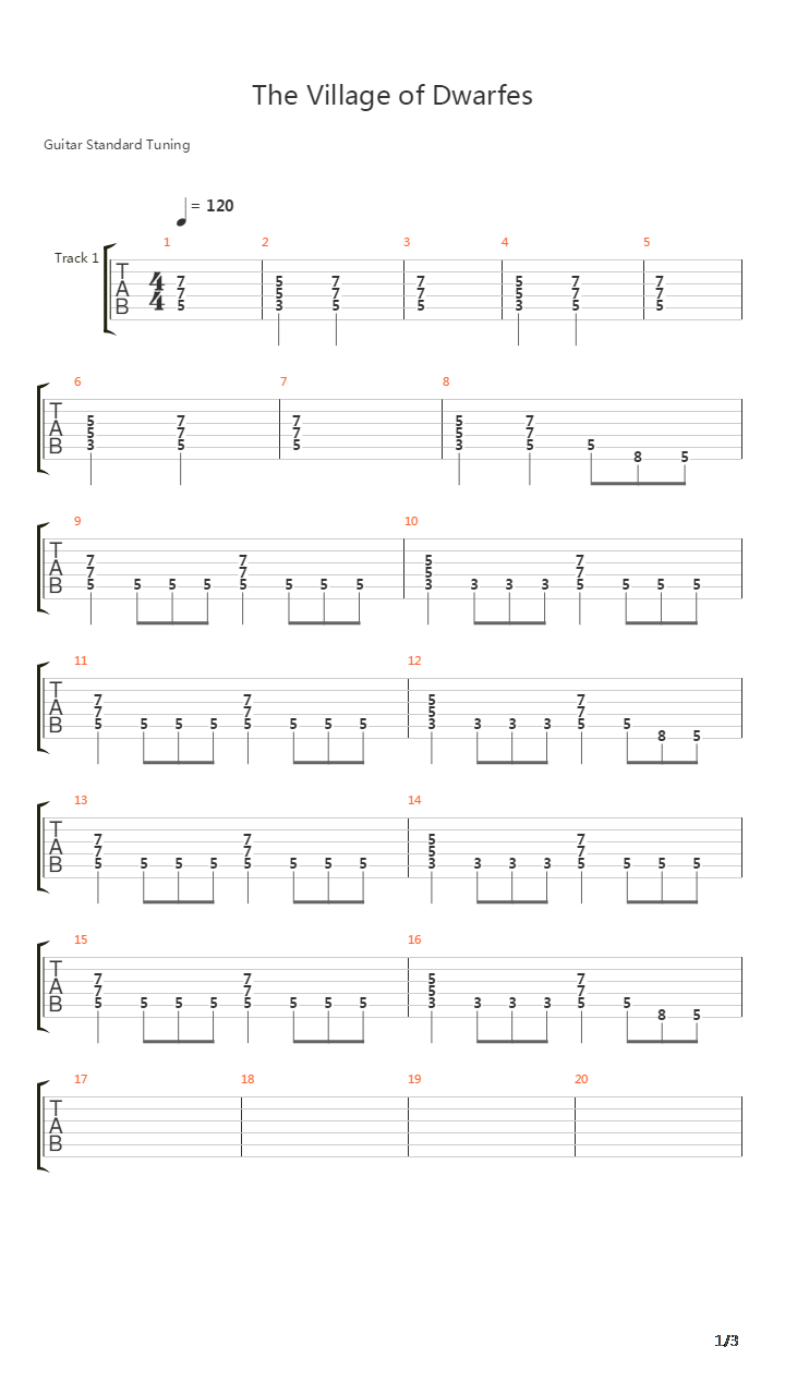 Village Of Dwarfes吉他谱