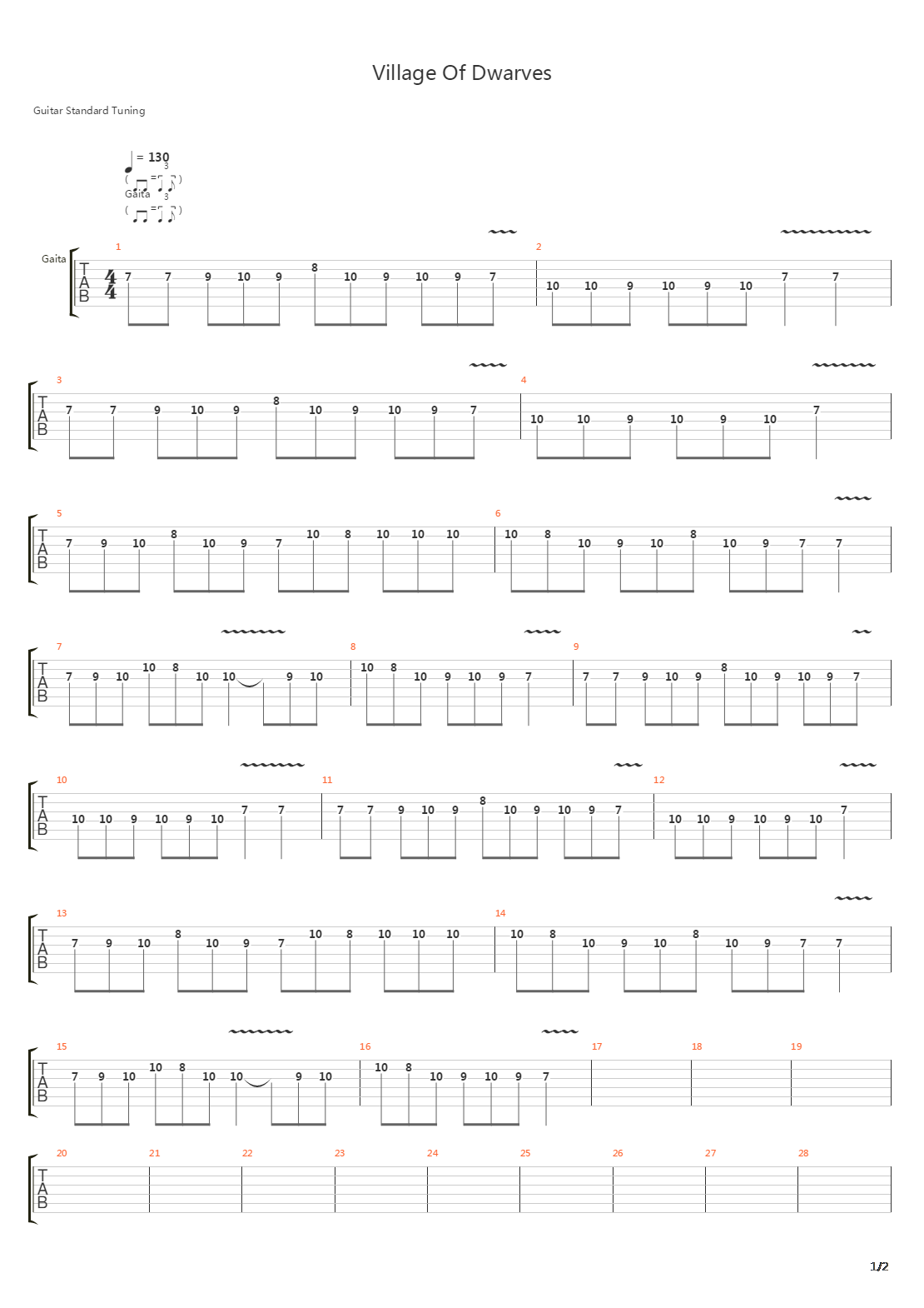 Village Of Dwarves吉他谱