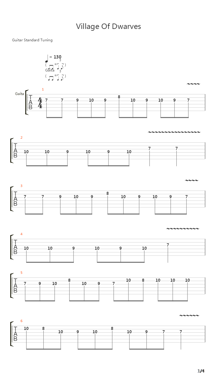 Village Of Dwarves吉他谱
