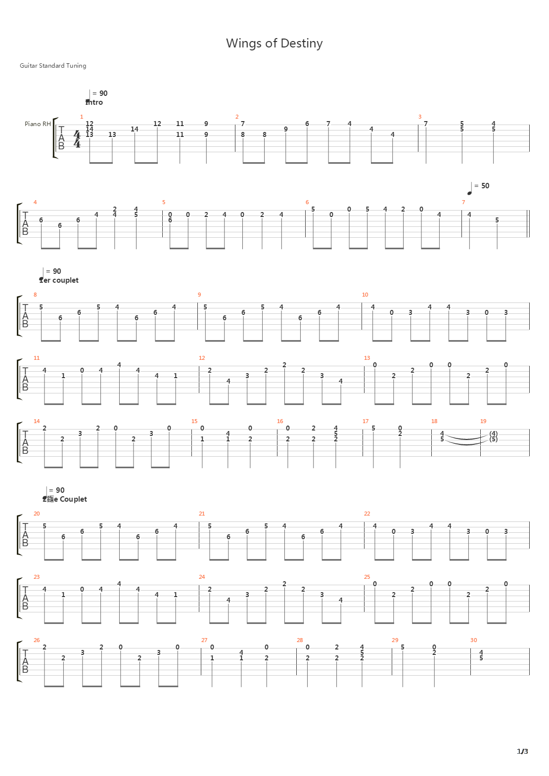 Wings Of Destiny吉他谱
