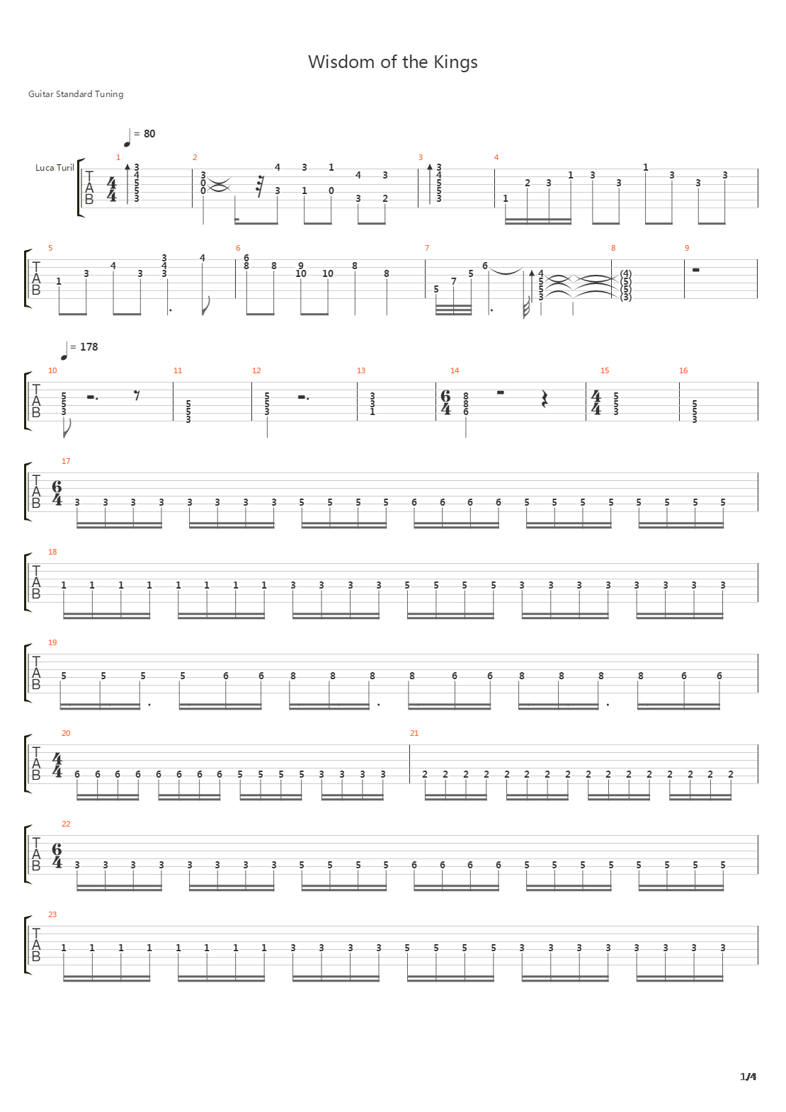 Wisdom Of The Kings吉他谱